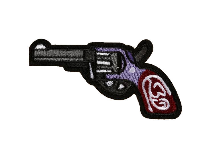 3.6" Wild West Revolver Iron On Patch