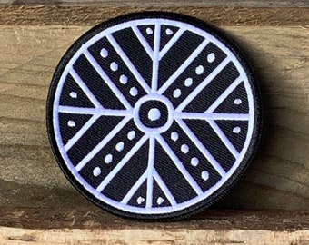 3.3" Viking Bronze Age Shield Iron On Patch