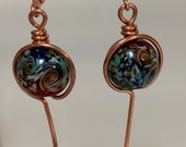 Copper and Lampwork Earrings FREE US SHIPPING