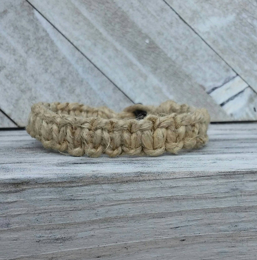 Mens Hemp Bracelet Natural Hemp Bracelet for Guys Chunky Man Bracelet