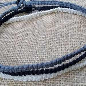Handmade Hemp Choker, Boho Macrame Necklace, Unisex Beach Style