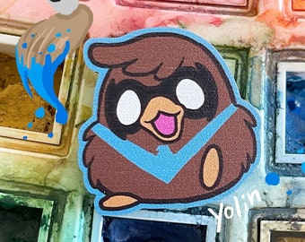 Go!Robins! Batfamily Nightwing (Blue) Wooden Pin: Robin superhero art, bag accessory, itabag, collector badge