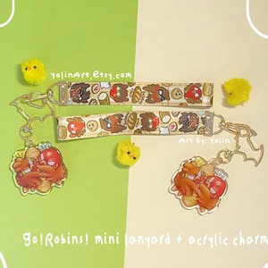 Vai, Robins! Briga de Pão Jaybird VS Damian Robin Chaveiro de Acrílico - Mini Chaveiro para Bolsa com Cordão de Pulso
