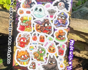 Halloween Clear Sticker Sheet: Go!Robins! Candy & Costumes (A6)