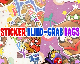 Sticker Blind Grab bag: Go!Robins! / Surprise Pack! Black Friday / cute art bird Vinyl Stickers Batfamily Robin HAM HAM sticker sheets Gifts