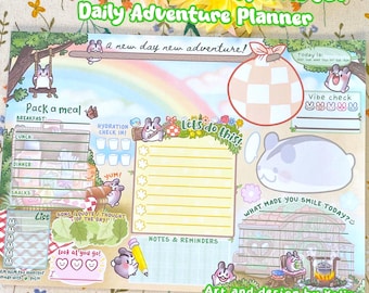 HAM HAM Hamster Adventure Daily Planner A5 Notepad | kawaii stationary Desk accessories ToDo list Journaling