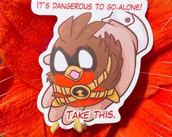 Go!Robins! It's Dangerous to go alone Take this! Tim Drake | Glossy Vinyl Sticker Superhero Batfamily gifts