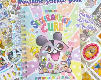 Reusable Sticker Book HAM HAM the Hamster Sticker Anxiety Cure | A6 collecting organizing stickers album