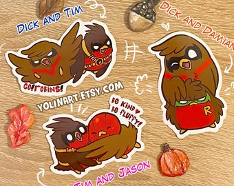 Go!Robins! Vinly Stickers - 3 Designs to choose from! (decoration: journaling, laptop, gift mail, be kind be fluffy, fluffy Robin brothers)