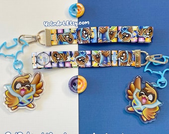 Go!Robins! Mini Lanyard Discowing Nightwing Acrylic Charm: Superhero Robin Keychain Bag Accessory