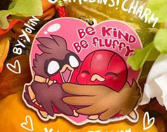 Go!Robins! Tim Drake & Jason Todd Wooden Charm: Batfamily Be Kind Be Fluffy Itabag
