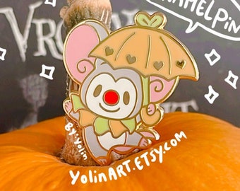 Circus Clown Mouse Hard Enamel Pin Pumpki: Kawaii Pumpkin theme Clowncore Collector Itabag Accessory