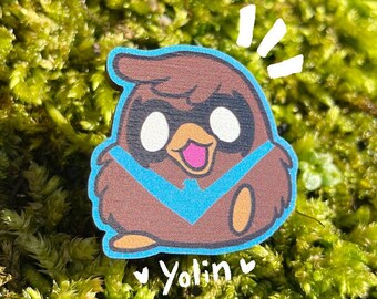 Go!Robins! Batfamily: Nightwing (Blue) - Cute Wooden Pin (small robin bird pin badge, superhero art, bag accessory, itabag, collector pin)