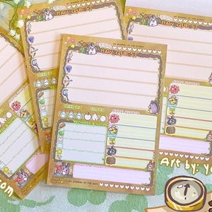 HAM HAM Fantasy Quest Daily Planner A6 Notepad | cute Adventure Hamster stationary Desk accessories Note ToDo list Journaling Gamify the day
