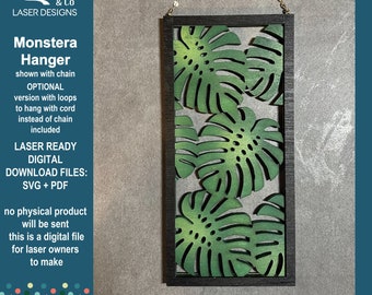 Monstera Laser Cut File , Laser Cut File, SVG PDF, Laser Cutting, Glowforge File, SVG Cut File, Monstera Hanging Art