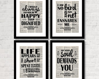 Jane Eyre Prints -  Charlotte Brontë Prints Gift Pack - Perfect Gift for Jane Eyre Fan - English Lit Lover - Charlotte Bronte Prints - Value