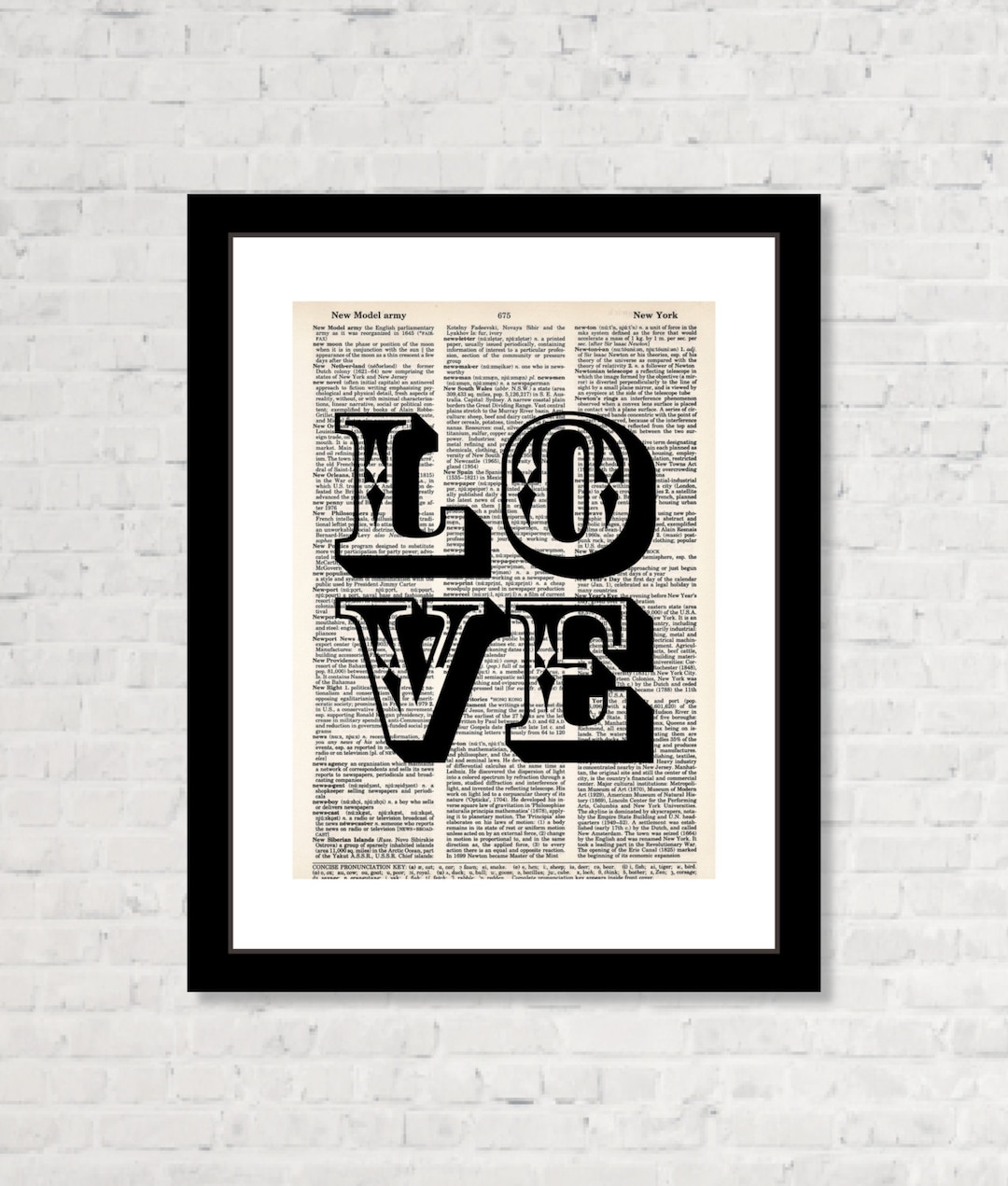 LOVE Print - Large Block Letters With the Word LOVE - Gift for