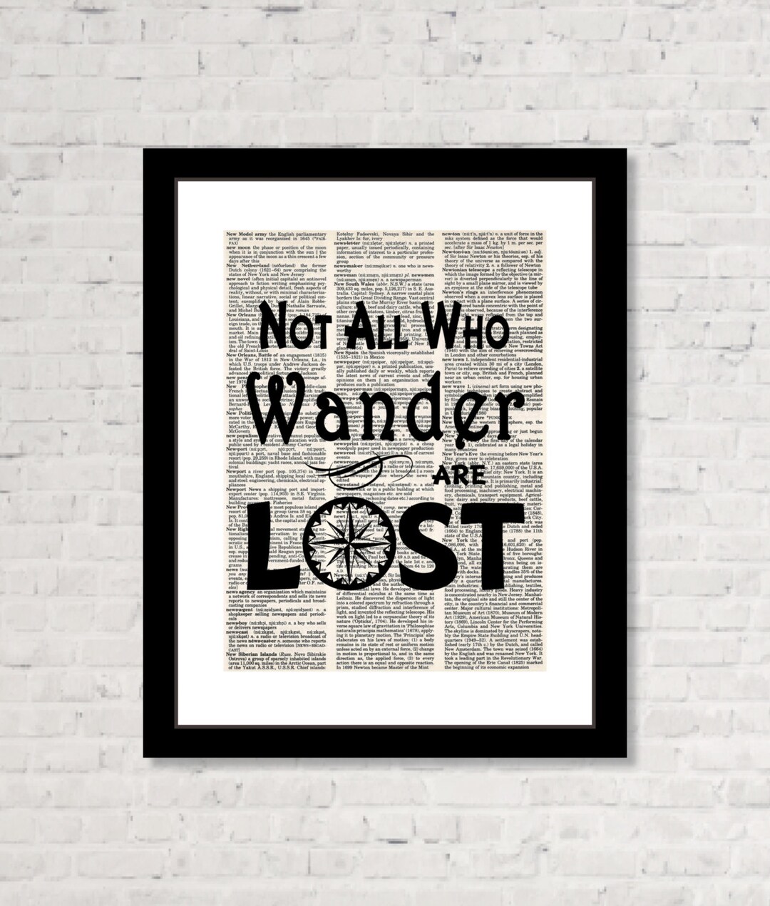 Not All Who Wander Are Lost Dictionary Art Print - Etsy