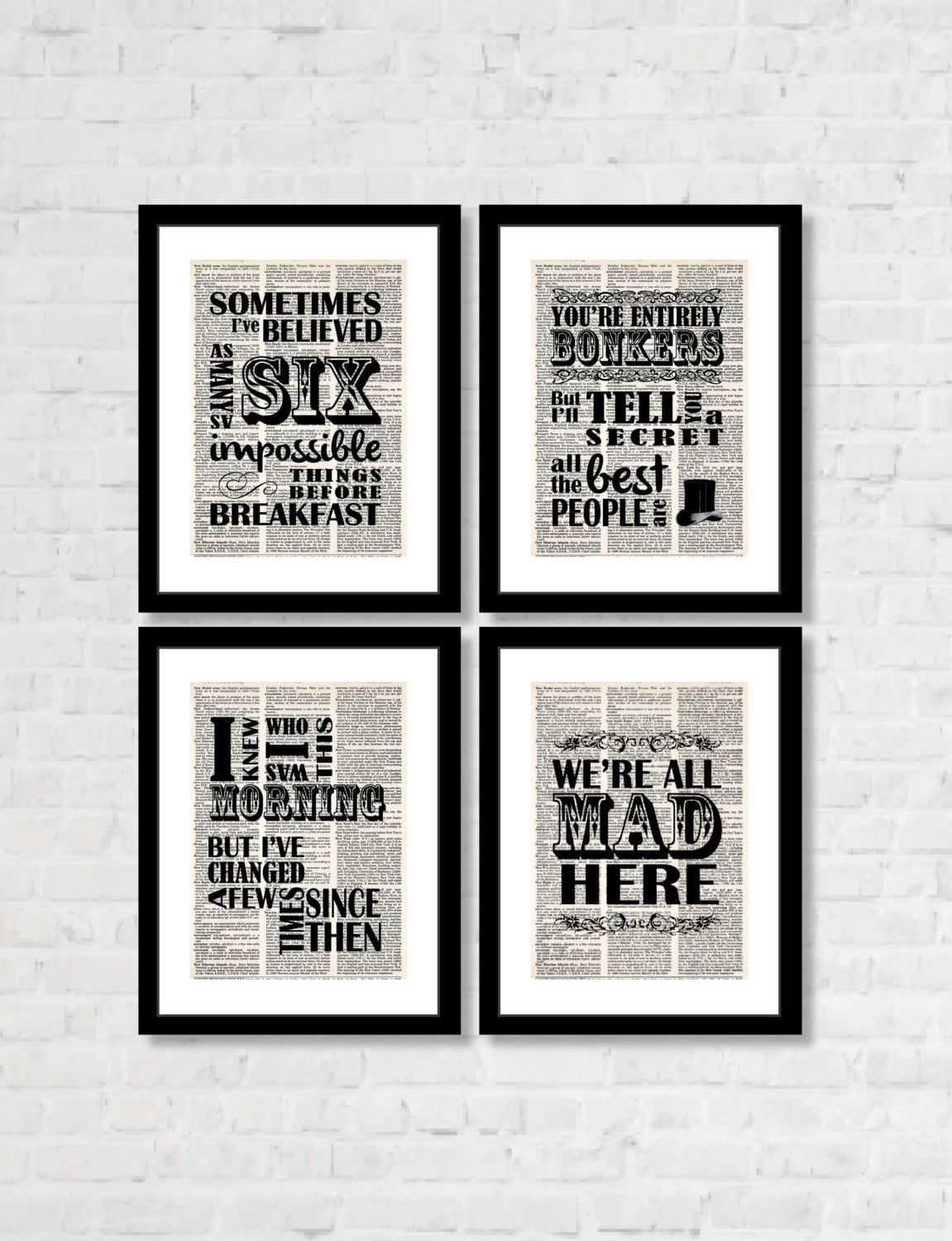 Alice in Wonderland Quote - We're All Mad Here - You're Entirely