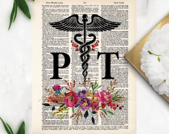 Physical Therapist Art Print - Gift for Physical Therapist - PT Caduceus Art Print - Physical Therapy Art - Physical Therapist Office Art