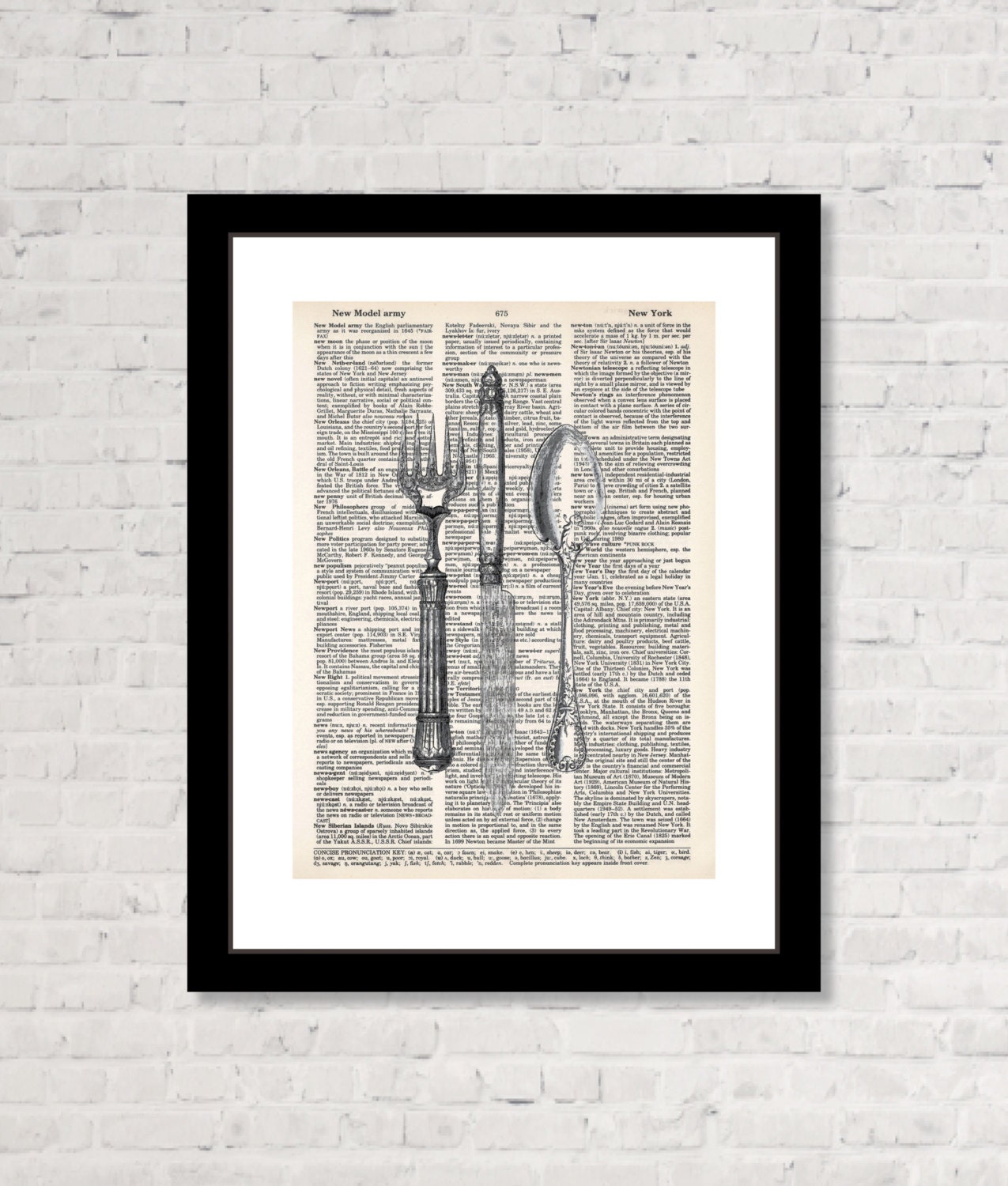 Fork Knife and Spoon Dictionary Art Print Vintage Etching Etsy