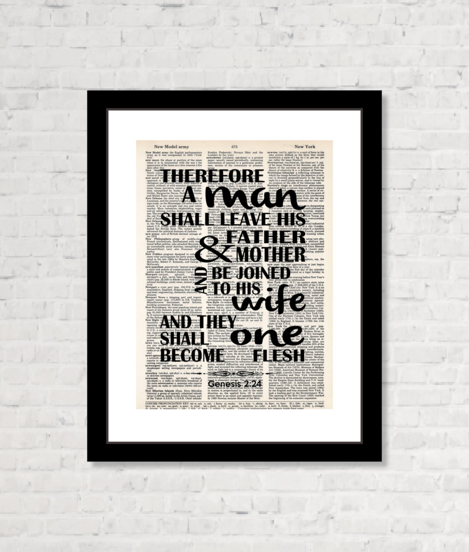 Therefore A Man Shall Leave His Father Mother and Be Joined To Etsy