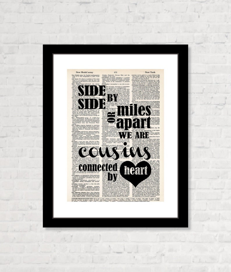 Gift For Cousins Side By Or Miles Apart We Are Image 0