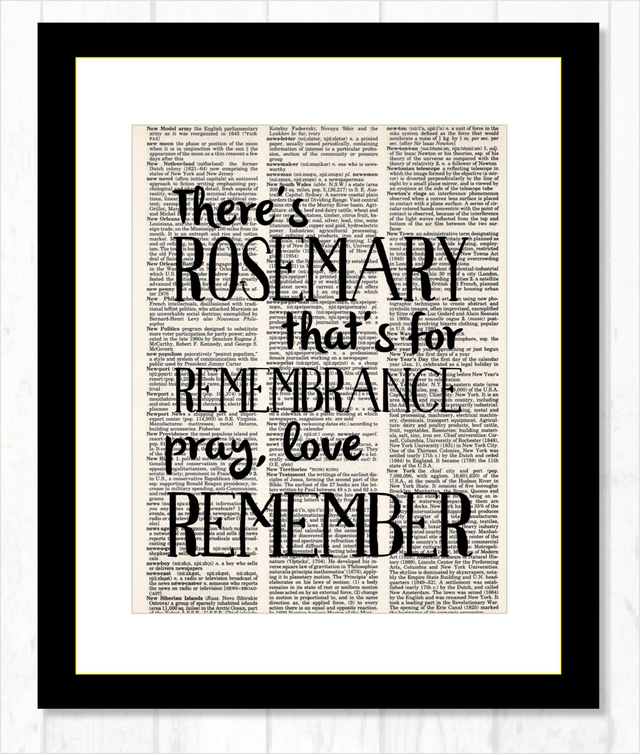 There's Rosemary That's for Remembrance Pray Love Etsy