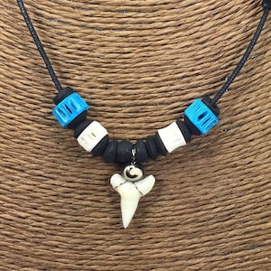 Handmade Shark Tooth Necklace Shark Necklace Shark Pendant Necklace - One size fits most - Adjutable Cords