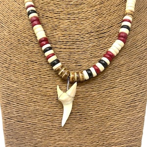 Shark Tooth Necklace - Tiger Shark Necklace - Shark Teeth Pendant Boys Mens Shark Necklace Pendant Shark Jewelry