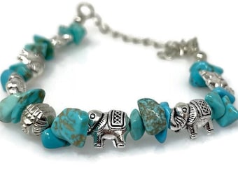 Elephant Bracelet Gemstones Bracelet Anklet Charms Bracelet Luck Bracelet Lucky Bracelet Elephant Bracelet- Elephant Jewelry, Gifts For Her