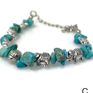 Elephant Bracelet Gemstones Bracelet Anklet Charms Bracelet Luck Bracelet Lucky Bracelet Elephant Bracelet- Elephant Jewelry, Gifts For Her