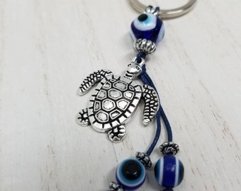 Details about / Lucky Turtle Tortoise Evil Eye Ocean Keychain Blessing Shield Tortuga Llavero