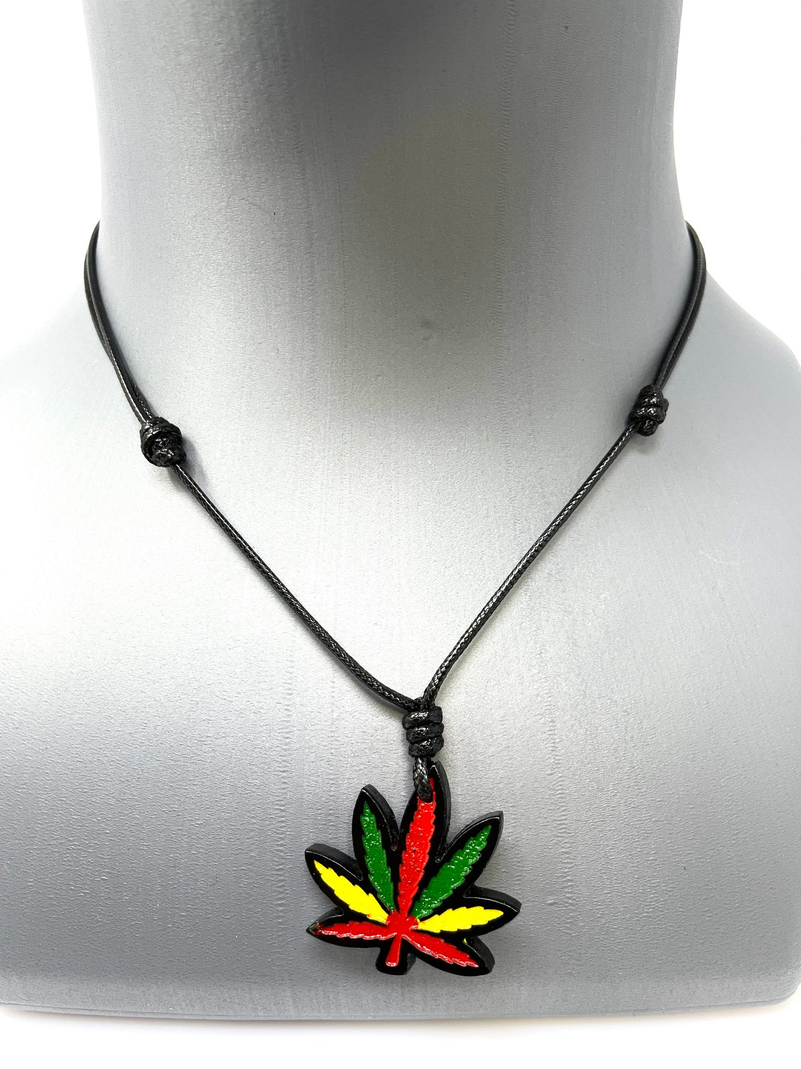 Weed Cannabis Necklace Rasta Necklace Pot Leaf 420 Necklace Etsy