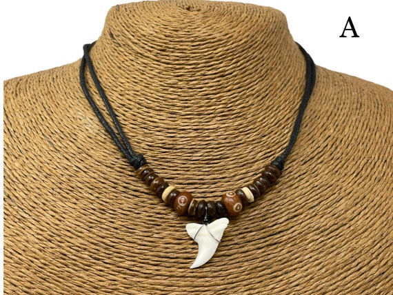 Collana Di Perline - Collana Con Denti - Collana Di Legno - Foto 11