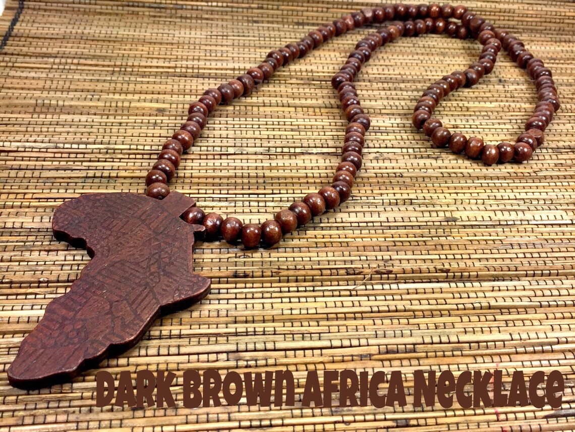 Africa Necklace Map Handmade Wooden Black Rasta Africa Pendant | Etsy