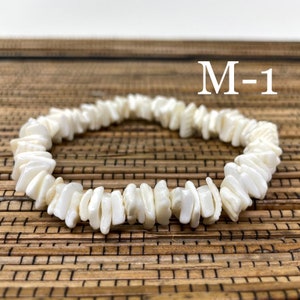 Puka Shell Bracelet Puka Anklet White Stretch Lobster Clasp Bracelet White Sea Shell Bracelet Beach Bracelet White Clam Shell Necklace