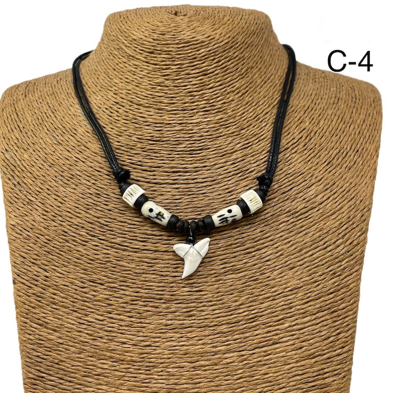 Shark Tooth Necklace Authentic Shark Tooth Necklace Surfer Style With ...