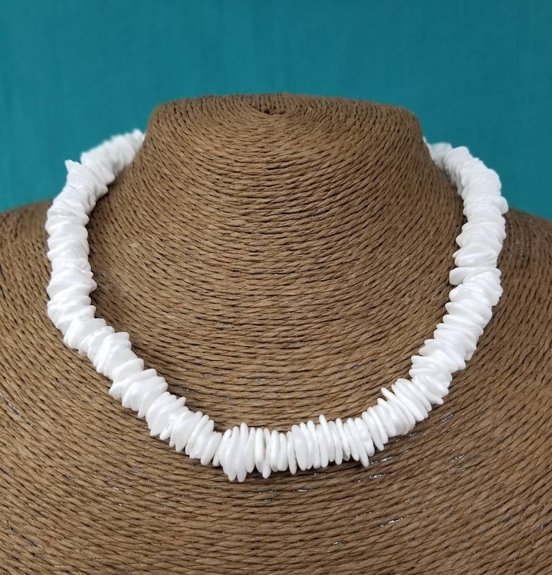 White Puka Shell Necklace Handmade White Necklace Puka Etsy