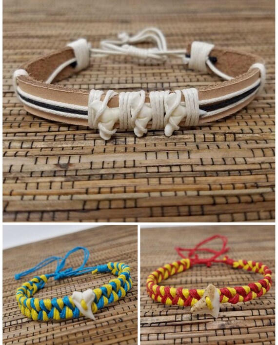 Real Shark Tooth Bracelet Hemp Bracelet Shark Teeth Etsy