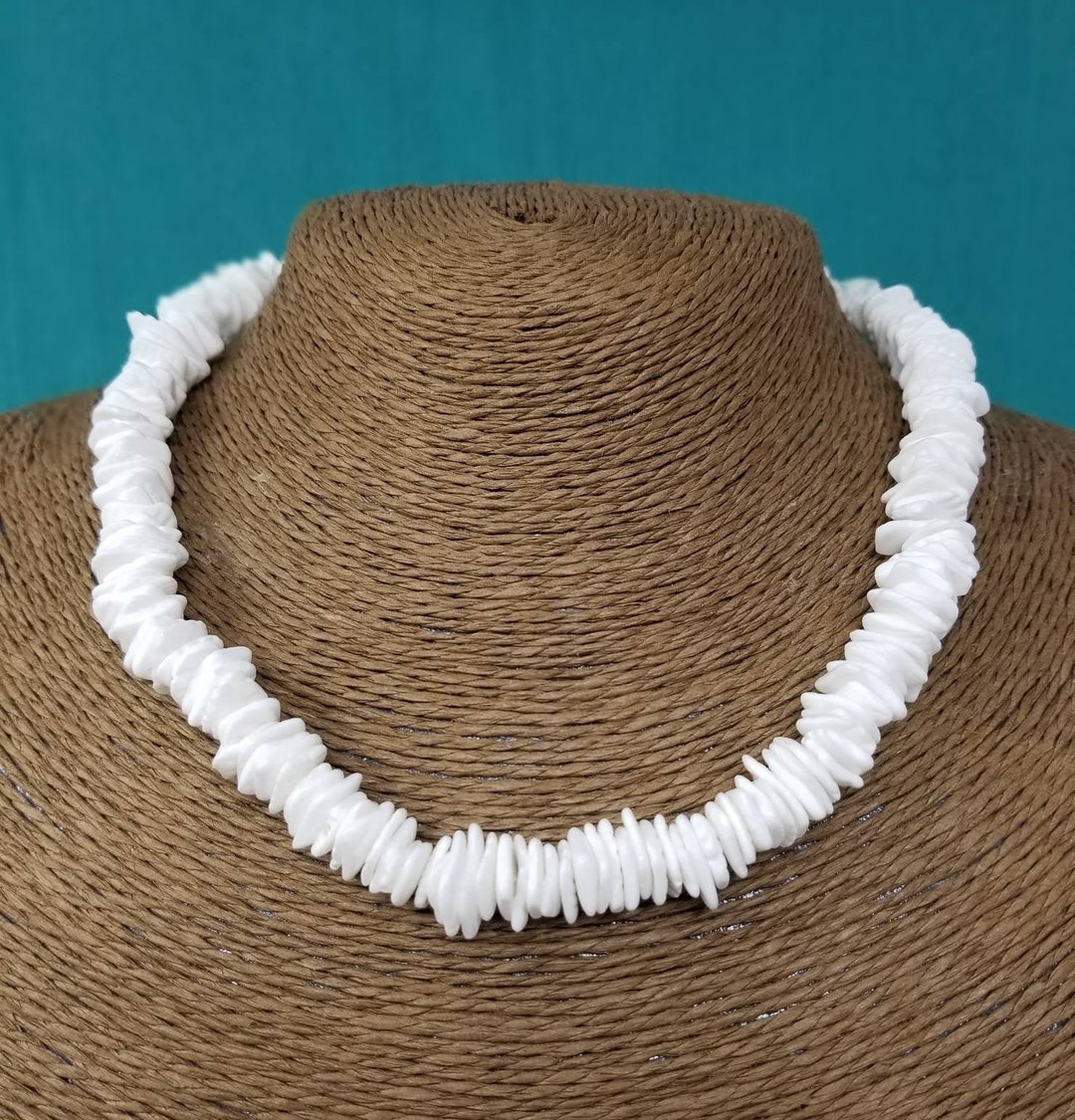 Handmade White Puka Shell Necklace Set for Summer – The Puka Shell Store