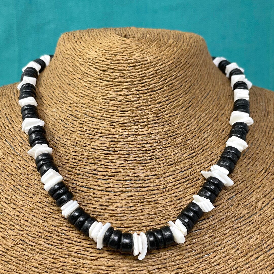 Mens white puka shell necklace Clearance