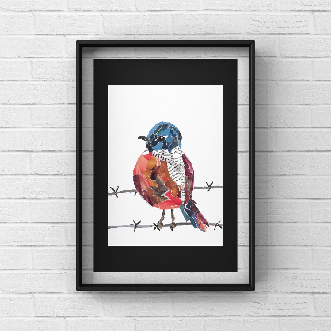 Chigiri-e (torn Art) Bird on a Wire- Limited Edition 6