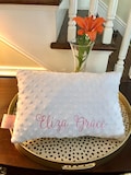 Personalized Minky Pillow with Tag, Embroidered Baby Gift (10x13)
