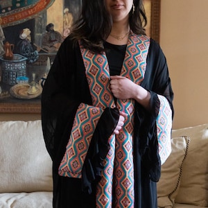 Sheer Open Chiffon Black Kaftan