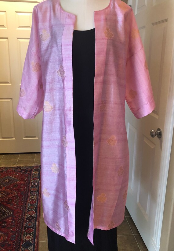 Light Pink Satin Kimono Cardigan Etsy UK