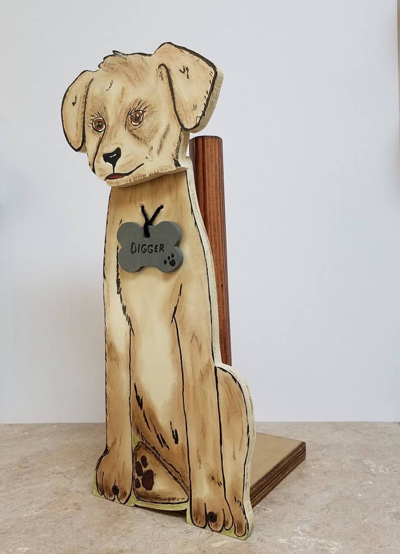 Digger Wooden Labrador Dog Toilet Paper Holder Wonderful Etsy