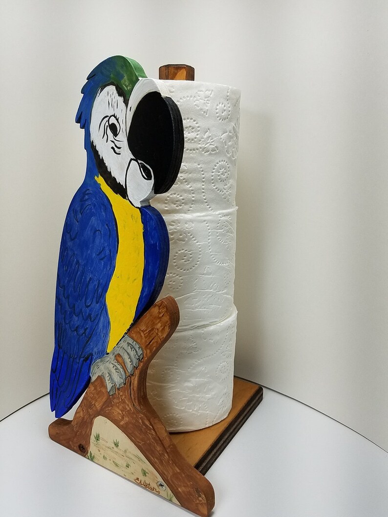 Big Blueyellow Macaw Parrot Toilet Paper Holder Great for Etsy