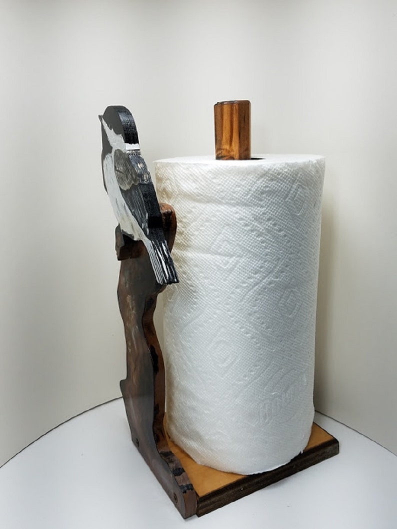 Black Capped Chickadee Bird Toilet Paper Holder Nature Or Etsy