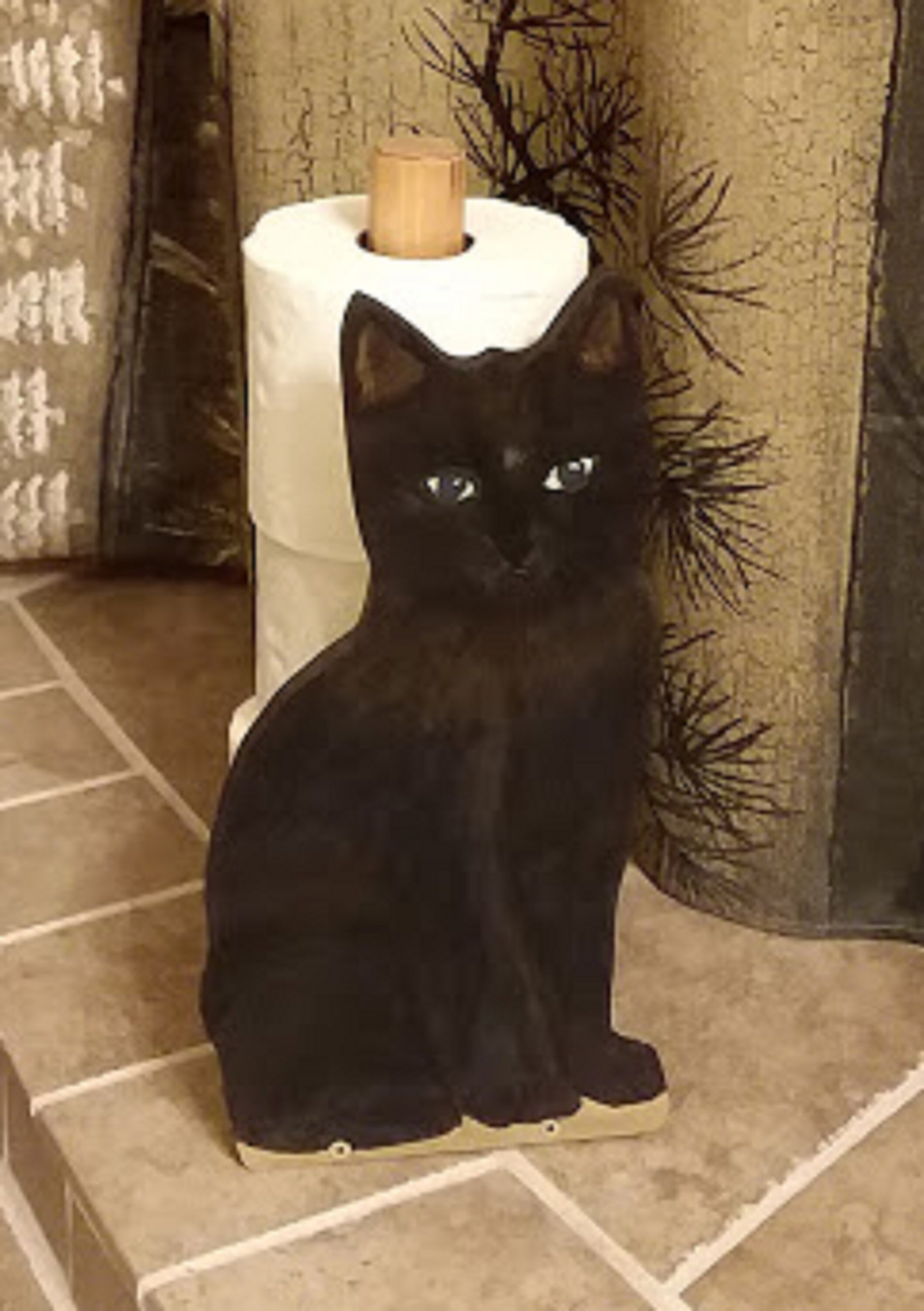 NEW Black Cat Paper Towel /Toilet Paper Holder Creation are Etsy